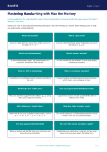 Free Handwriting Flashcards | Class 3 | English | BookFlik