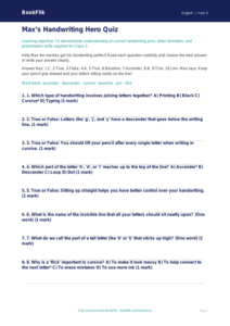 Handwriting Quiz for Class 3 | Improve Penmanship | BookFlik