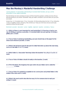 Free Handwriting Quiz | Class 4 | English | BookFlik