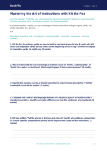 English instructions worksheet class 4 greater depth