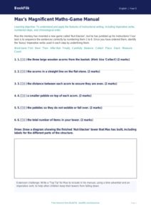 Free Instructions Activity Sheet | Class 5 | English | BookFlik
