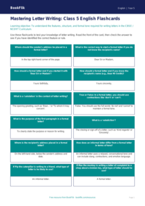 Free Letter Writing Flashcards | Class 5 | English | BookFlik