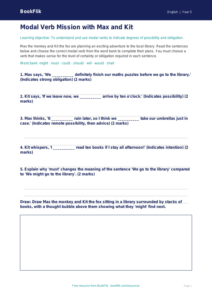 Free Modal Verbs Activity Sheet | Class 5 | English | BookFlik