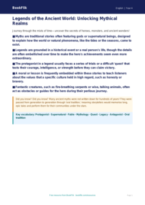 Free Myths And Legends Poster | Class 4 | English | BookFlik