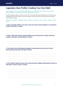 Free Myths And Legends Template | Class 4 | English | BookFlik