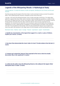 Free Myths And Legends Track Sheet | Class 4 | English | BookFlik