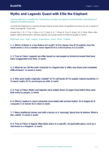 Free Myths And Legends Quiz | Class 5 | English | BookFlik
