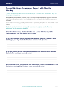 Free Newspaper Writing Writing Frame | Class 4 | English | BookFlik