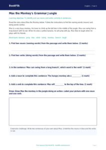 Free Nouns And Verbs Track Sheet | Class 2 | English | BookFlik