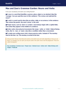 Free Nouns And Verbs Poster | Class 4 | English | BookFlik