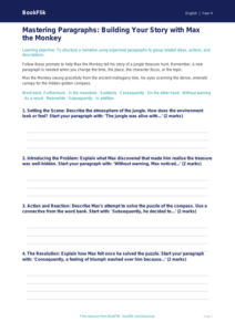 English paragraphs writing frame class 4 greater depth