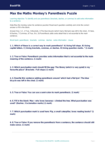 Free Parenthesis Quiz | Class 5 | English | BookFlik