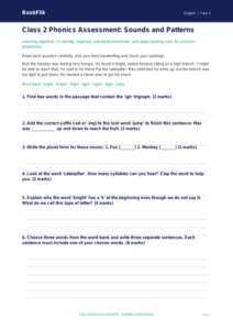 Class 2 Phonics Practice Worksheet | CBSE English | BookFlik
