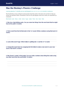 Free Phonics Worksheet | Class 2 | English | BookFlik