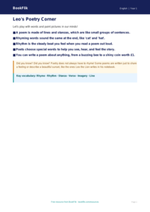 Free Poetry Poster | Class 1 | English | BookFlik