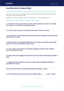Poetry Quiz for Class 3 | CBSE English Worksheet | BookFlik