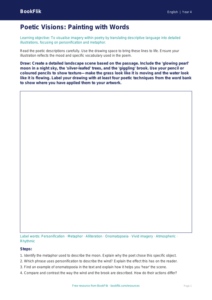Free Poetry Drawing Sheet | Class 4 | English | BookFlik