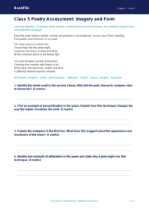 Free Poetry Assessment | Class 5 | English | BookFlik