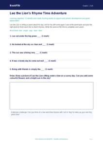Free Poetry Activity Sheet | Nursery / LKG | English | BookFlik