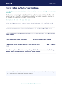 Free Prefixes And Suffixes Activity Sheet | Class 5 | English | BookFlik