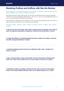 Free Prefixes And Suffixes Worksheet | Class 5 | English | BookFlik