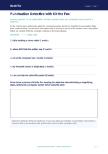 Free Punctuation Activity Sheet | Class 2 | English | BookFlik