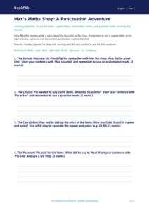 Free Punctuation Writing Frame | Class 2 | English | BookFlik