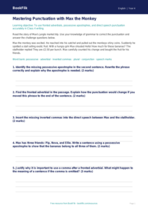 Free Punctuation Track Sheet | Class 4 | English | BookFlik