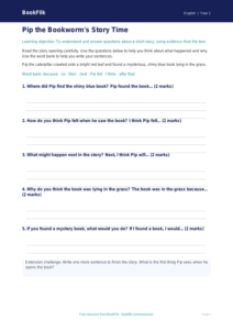 Free Reading Comprehension Writing Frame | Class 1 | English | BookFlik