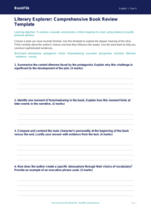 Free Reading Comprehension Template | Class 5 | English | BookFlik