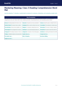 Class 5 Reading Comprehension Word Mat | CBSE English | BookFlik