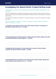 Free Report Writing Writing Frame | Class 4 | English | BookFlik