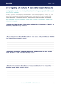 Free Report Writing Template | Class 5 | English | BookFlik