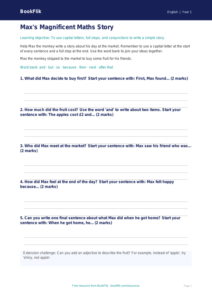 Free Sentence Structure Writing Frame | Class 1 | English | BookFlik