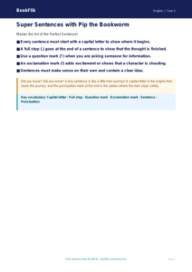 Free Sentence Structure Poster | Class 2 | English | BookFlik