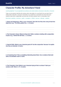 Free Sentence Structure Template | Class 2 | English | BookFlik