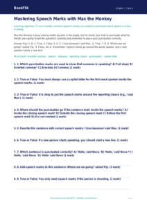 English speech marks quiz class 4 core