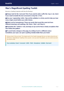 Free Spelling Poster | Class 3 | English | BookFlik