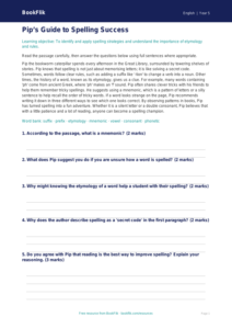 Free Spelling Comprehension | Class 5 | English | BookFlik