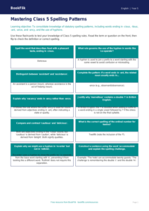 Free Spelling Flashcards | Class 5 | English | BookFlik