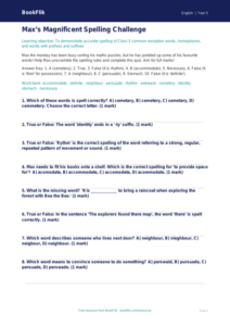 Class 5 English Spelling Quiz: Advanced Vocabulary Challenge | BookFlik
