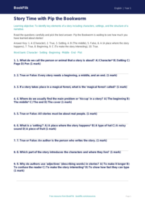 Free Stories Quiz | Class 1 | English | BookFlik