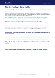 Free Stories Activity Sheet | Class 2 | English | BookFlik