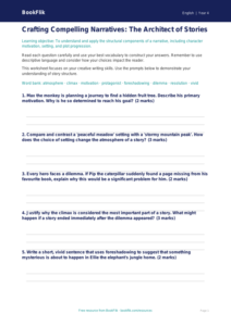 Free Stories Worksheet | Class 4 | English | BookFlik