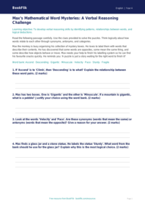 Verbal Reasoning Practice Worksheet for Class 4 | CBSE English | BookFlik
