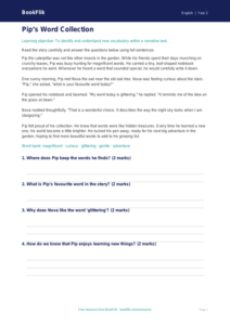 Free Vocabulary Comprehension | Class 2 | English | BookFlik