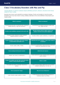 Free Vocabulary Flashcards | Class 5 | English | BookFlik