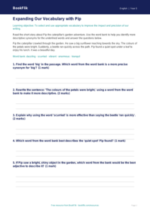 Free Vocabulary Track Sheet | Class 5 | English | BookFlik