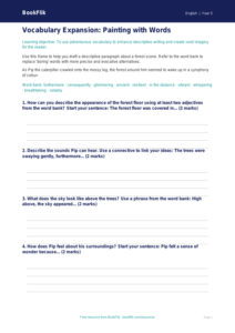 Free Vocabulary Writing Frame | Class 5 | English | BookFlik