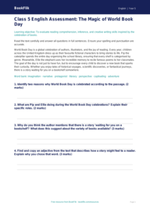 World Book Day Reading Comprehension | Class 5 CBSE | BookFlik